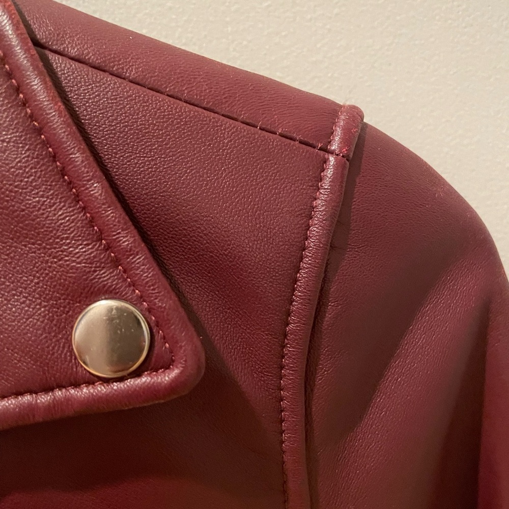 Acne Studios Women's Maroon Mock Leather Jacket - Picture 8 of 8